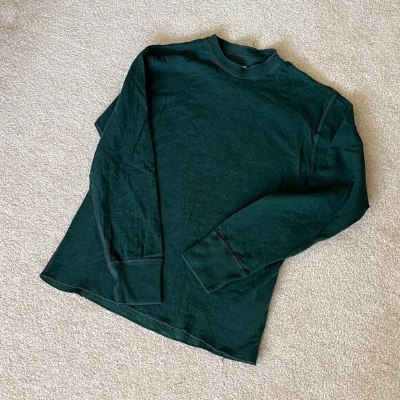 Vintage Stanfield’s Green Thermal Top, Small, Medium, Wool, Cotton, Mock Neck - Picture 1 of 5